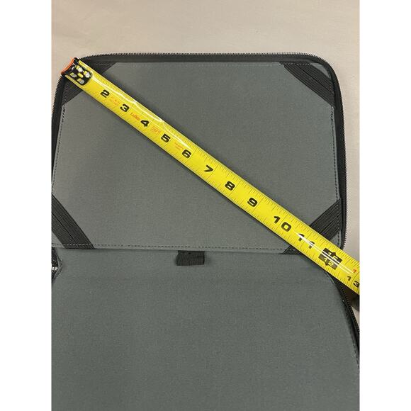 Black Faux Leather Tablet Case Stand 12” Diagonal Zip Around - Picture 9 of 10